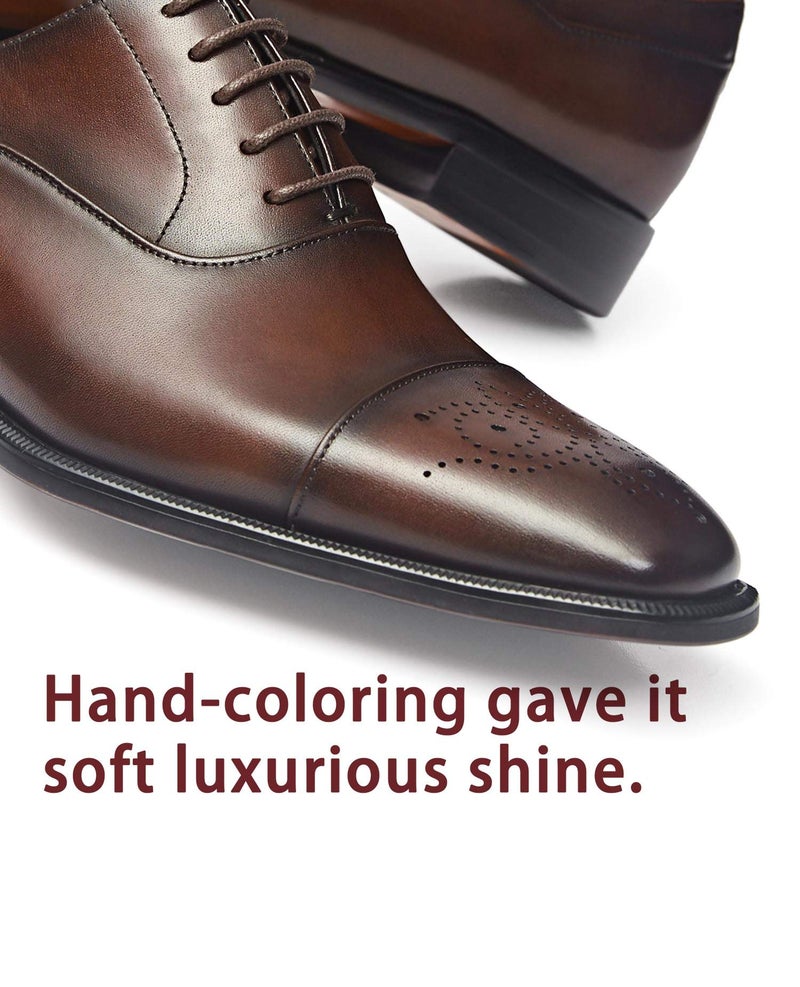 FRASOICUS Latest Model Men Dress Shoes Formal Oxford Office Genuine Leather Shoes Dark Brown - Image 5